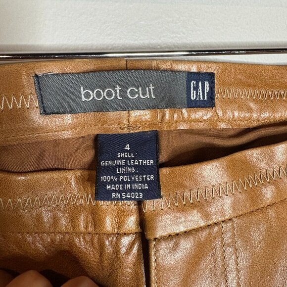 NWT Deadstock Y2K Gap Low Rise Tan Leather Pants - Picture 3 of 6